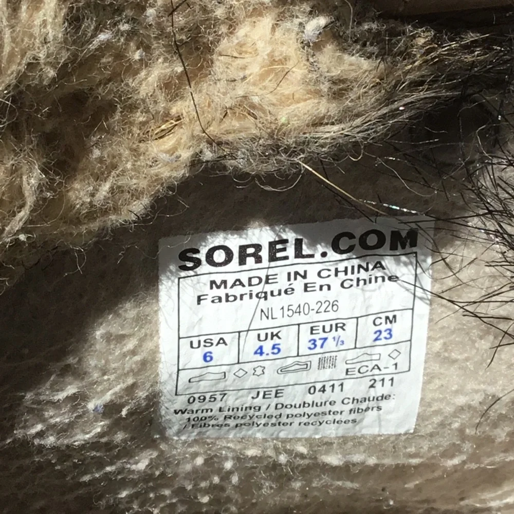 Sorel Joan of Arc Boots Beige Suede Upper Winter Boots Size 6 - Picture 7 of 9